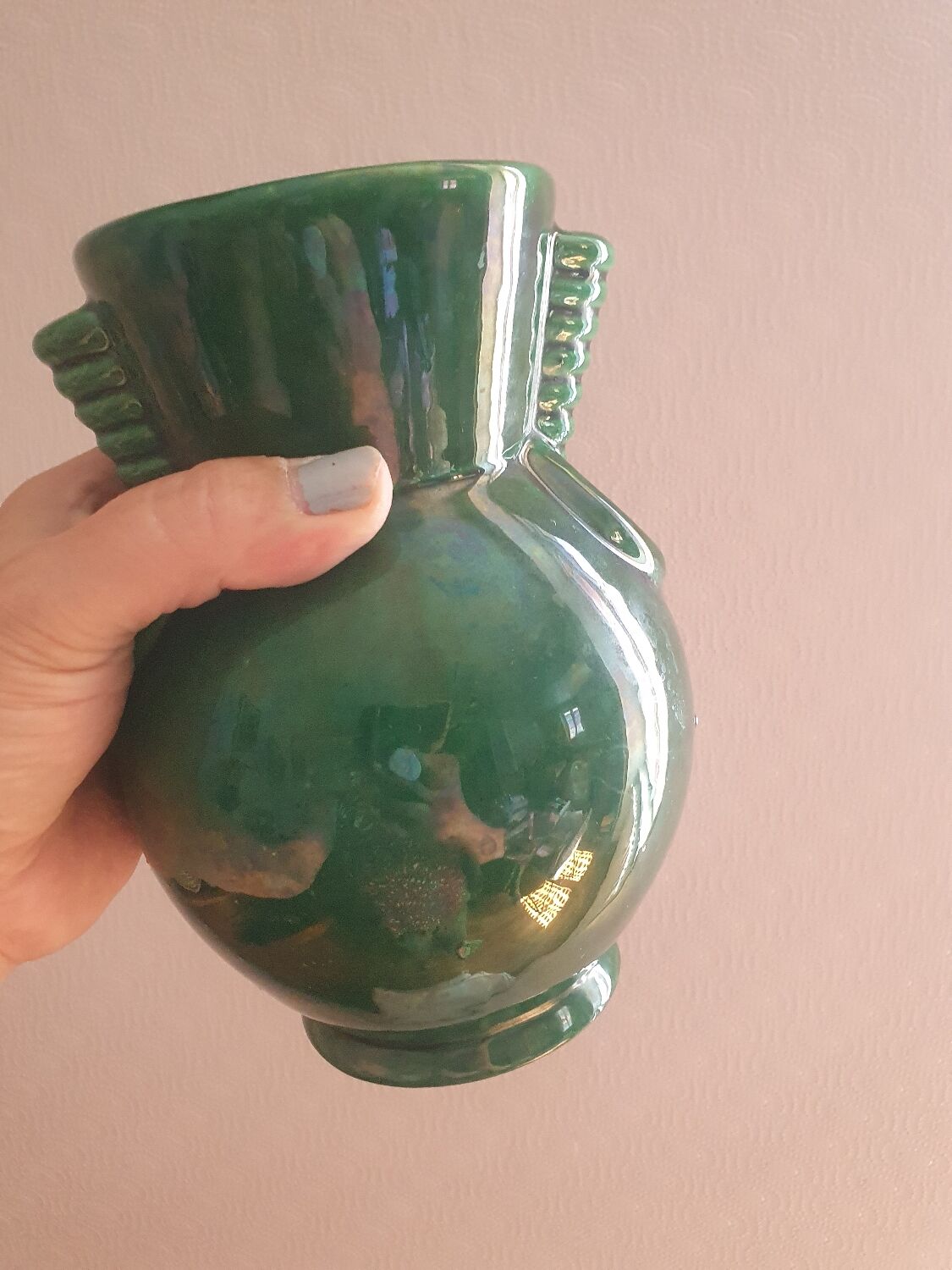Vase amphore en céramique de St Clément signé B.letalle numeroté