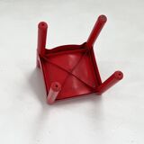 Set of 4 red chairs model 4875 by Carlo Bartoli for Kartell, 1970