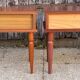 Pair of modernist bedside tables in wood, 1950s