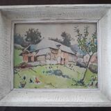 Watercolor of a Norman house