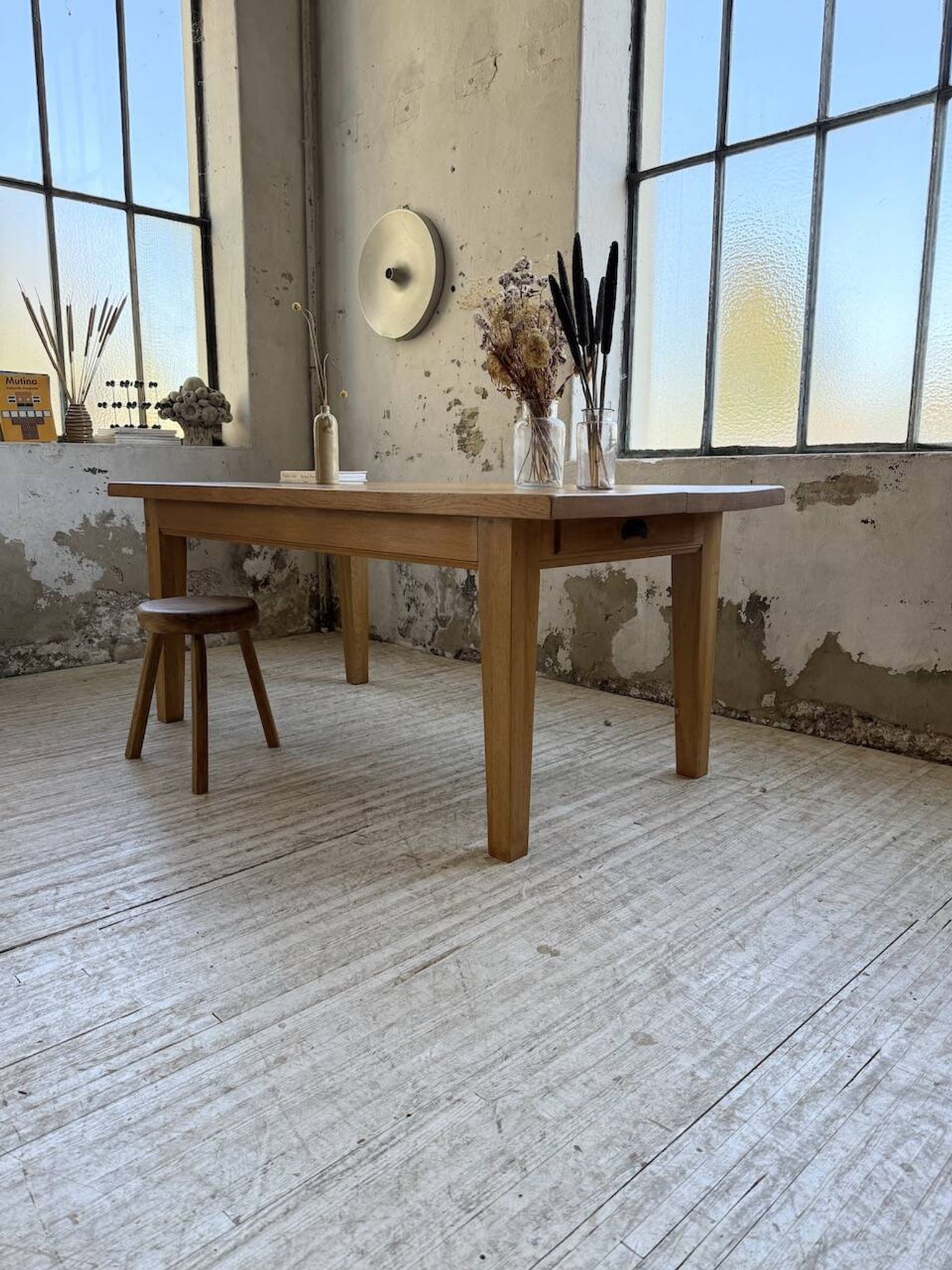 Table de ferme extensible en chêne massif