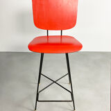 Dutch plywood bar stool by P.J Van Der Klugt for Everest, 1957