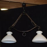 Billiards in iron chandelier