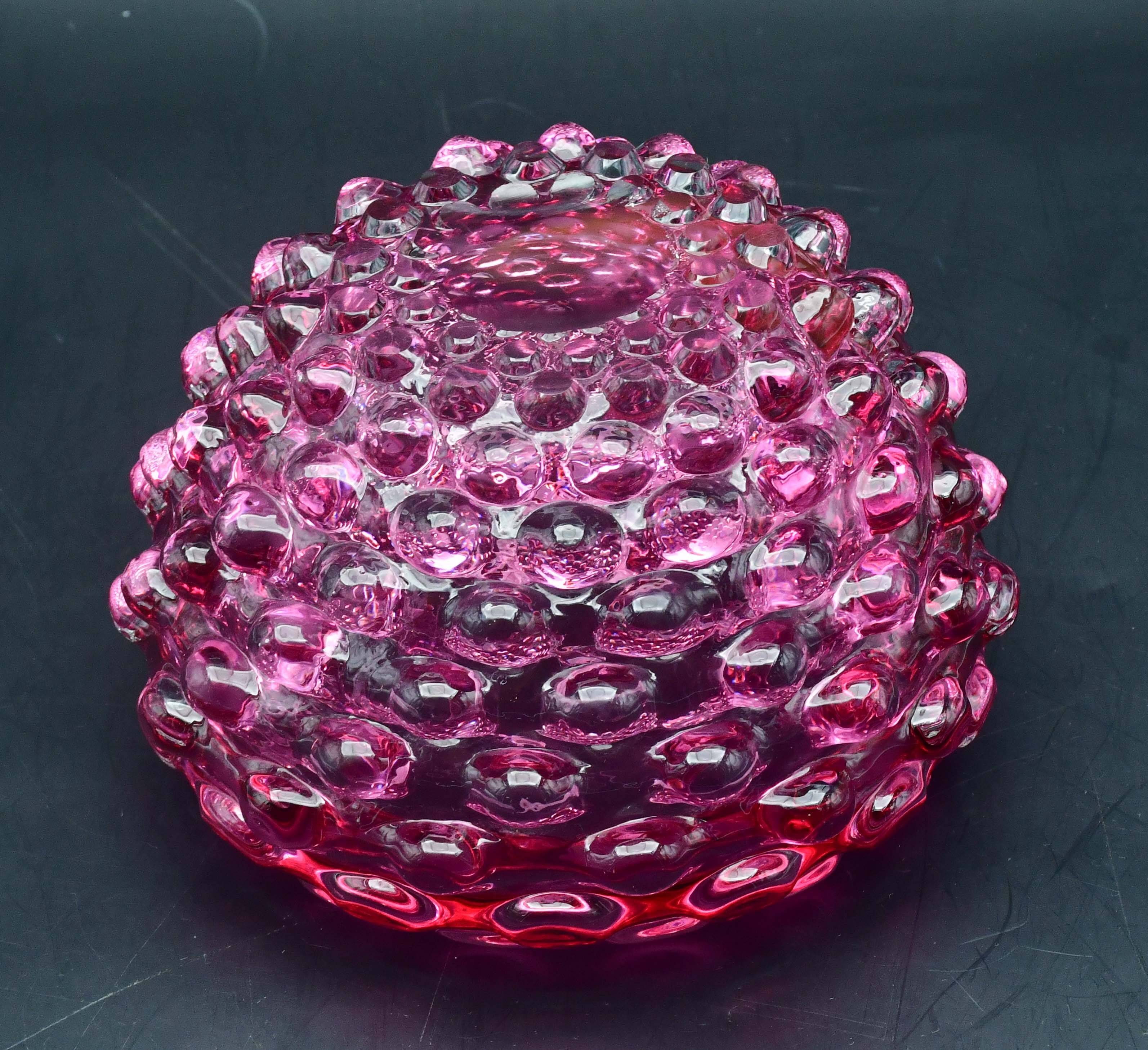 Rare pink Barovier e Toso Bugnato vase