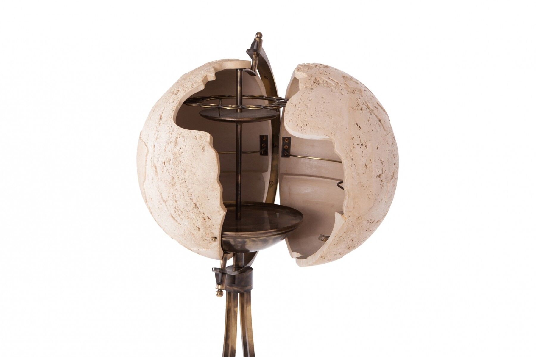 Globe bar  in brass, 1980