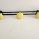 Black and yellow metal wall coat rack (3 hooks)