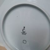 Set of 2 vintage octagonal plates, stylish Limoges porcelain, France