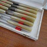 Lot 12 Art Deco style knives in case
