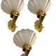 Murano Glass Brass Sconces Set of 3 1950’s