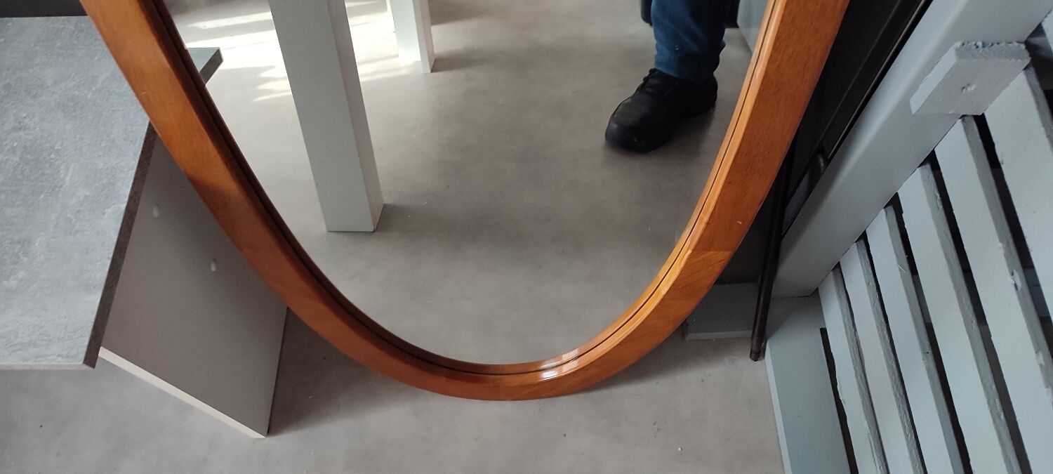 Vintage wooden tilting mirror