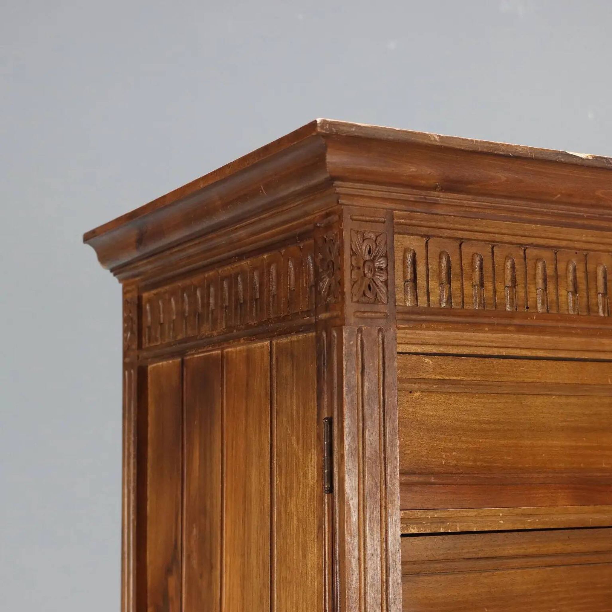 Antique walnut commode with 18 drawers, Italy, 20th century.