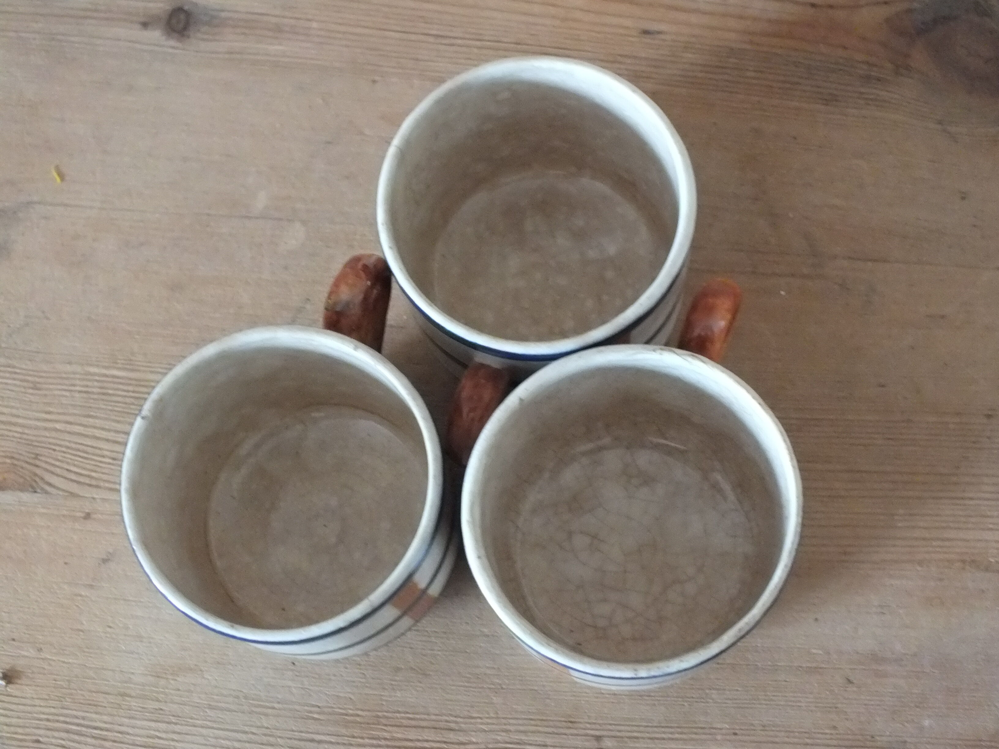3 coffee cups Creil & Montereau HBCM service Béarn