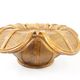 60s Italian design flower coffee table in rattan and glass marquetry