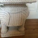 Vintage elephant wicker table 70