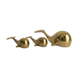 Set of 3 Brass Whales Figur