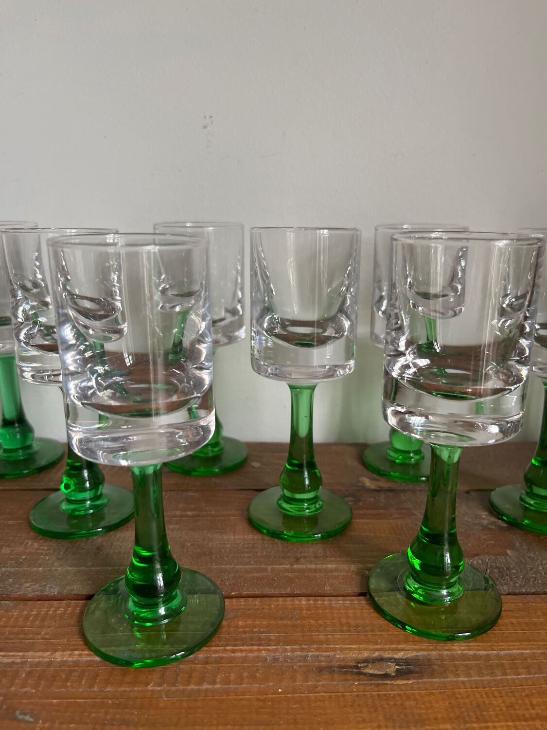 11 stemmed glasses