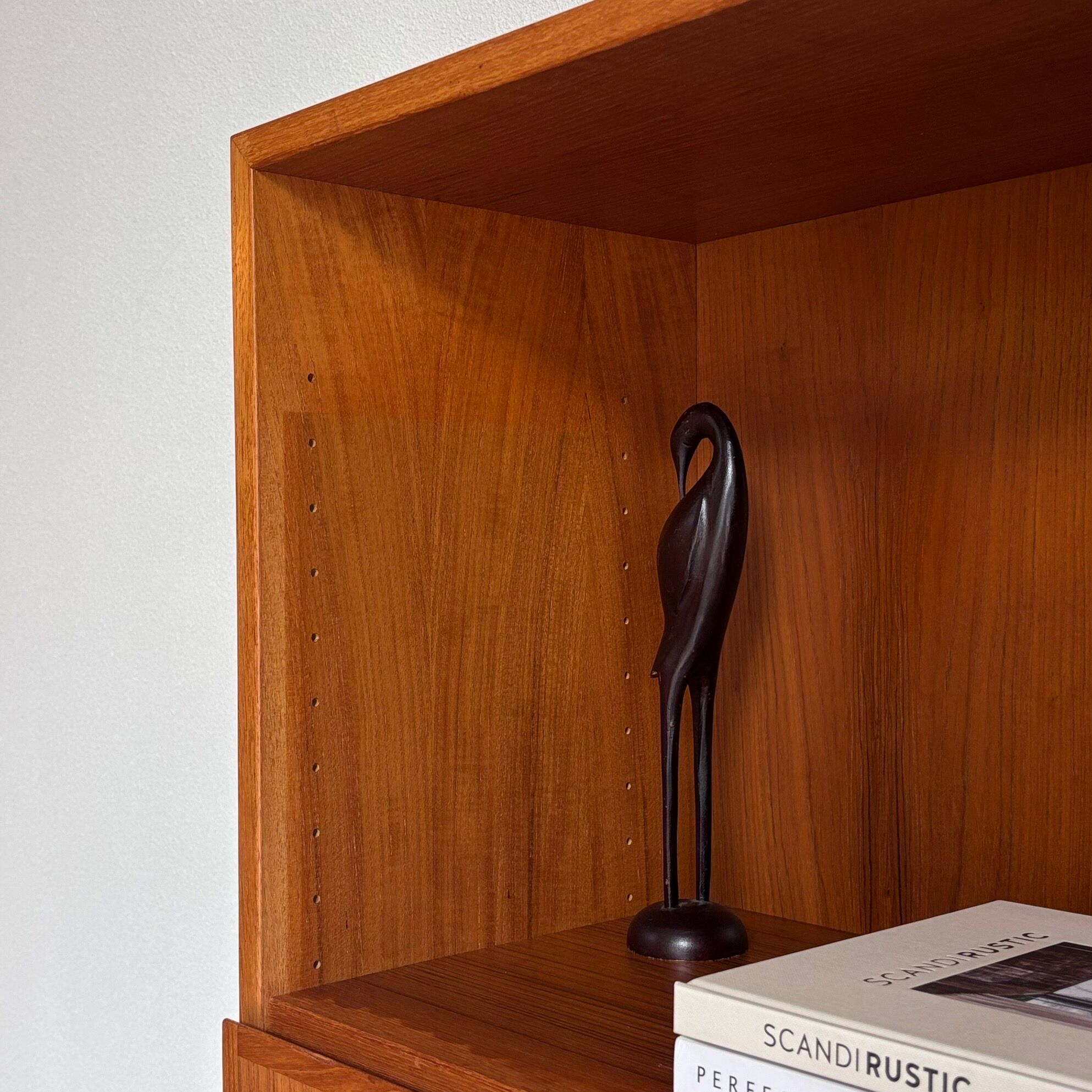 Vintage high bookcase teak Omann Jun