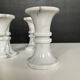 Set of 3 vintage Carrara marble candle holders