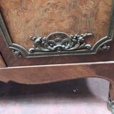 Louis XV style bookcase in mahogany and burr walnut, 20th century