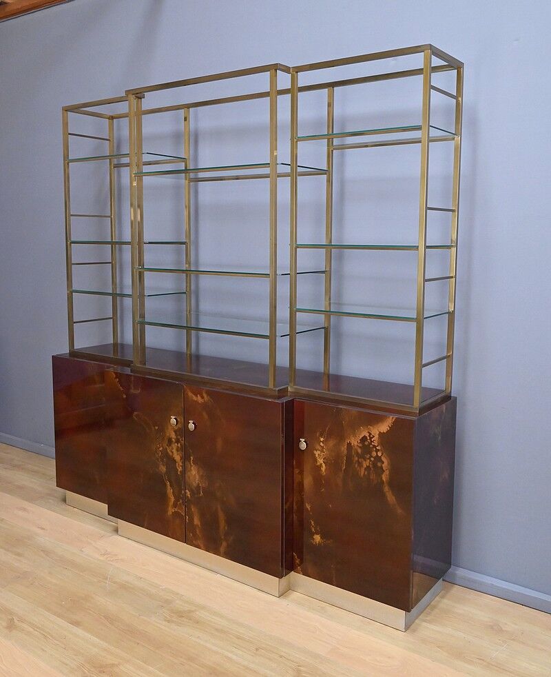 Rare lacquered library attributed to Guy Lefèvre, Maison Jansen – 1970