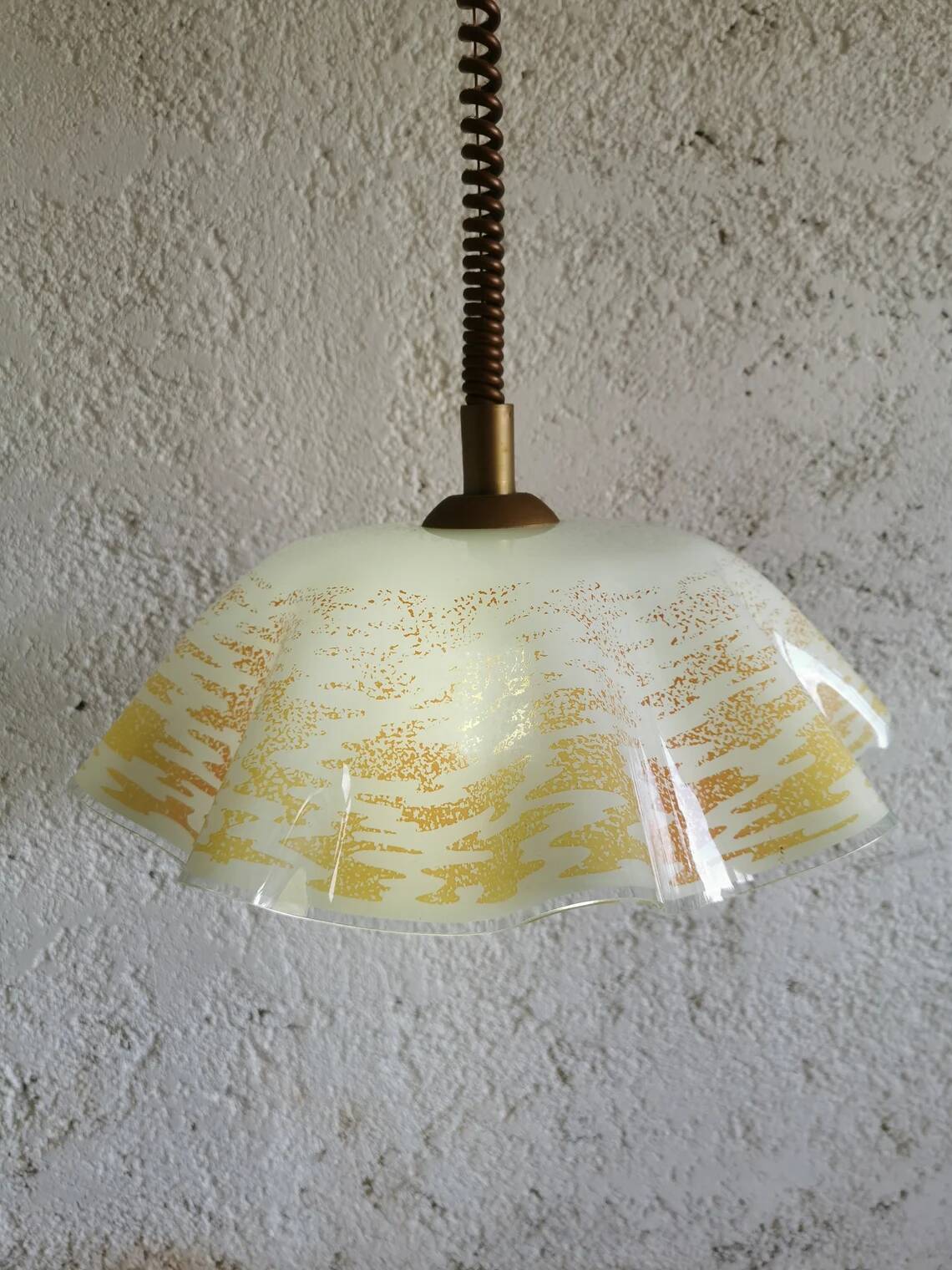 Vintage Sijaj Hrastnik Glass Pendant Lamp Mid Century Modern Lighting