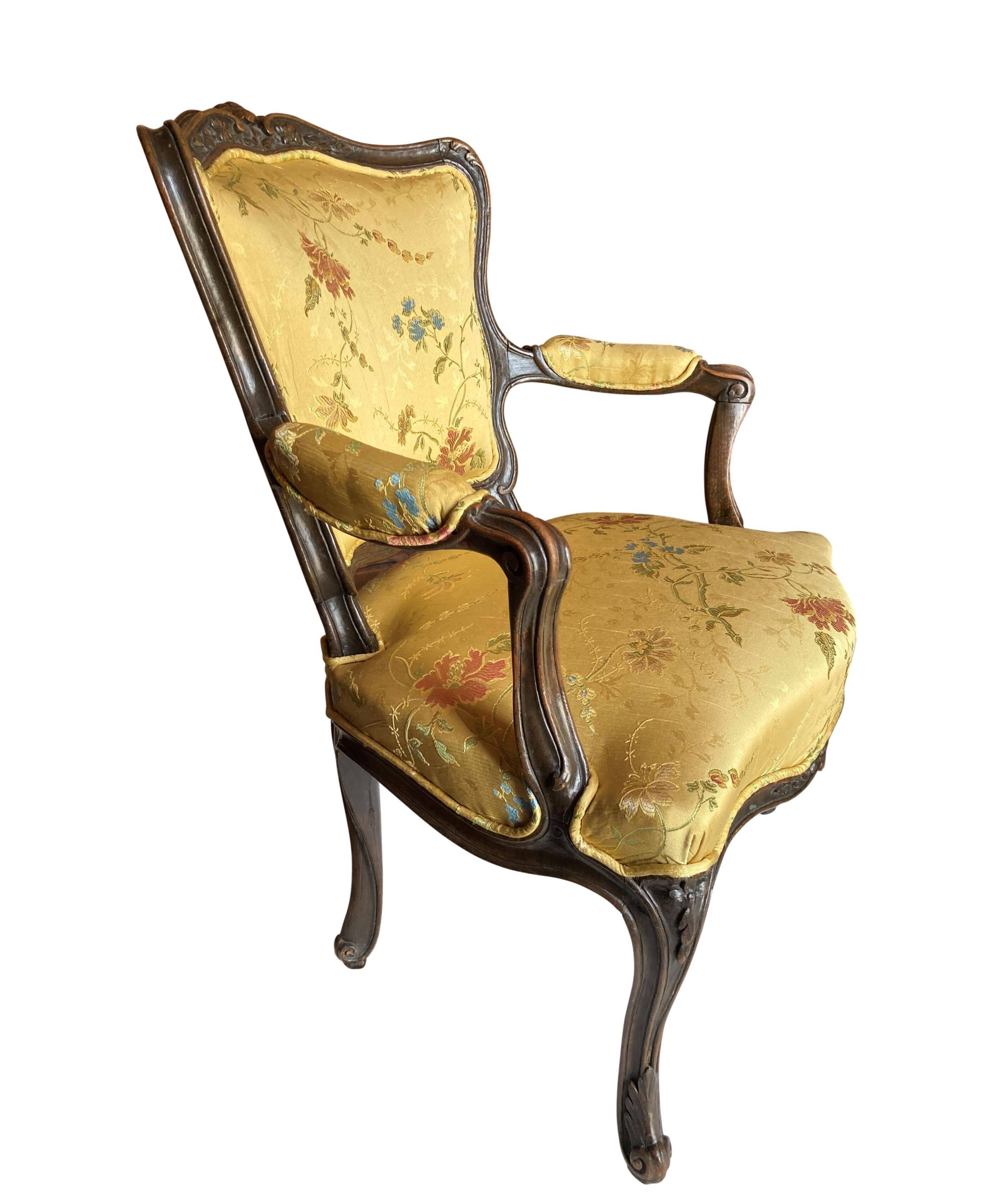 Pair of Louis XV period armchairs