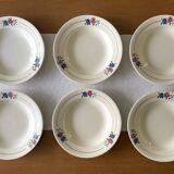 6 old earthenware soup plates from Salins-lès-Bains (Jura)