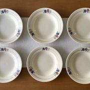 6 old earthenware soup plates from Salins-lès-Bains (Jura)