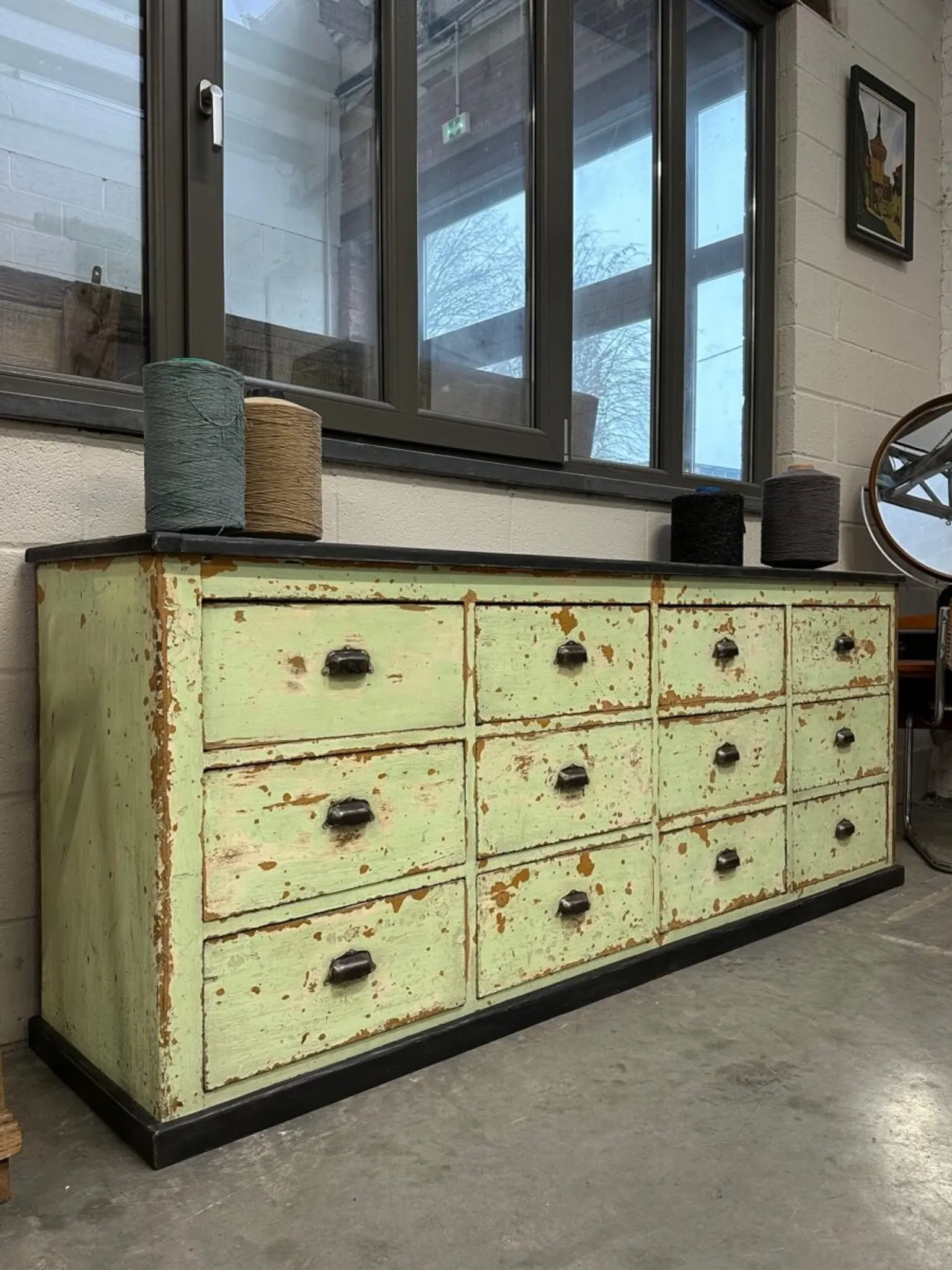 Workshop furniture from the early 20th century.
