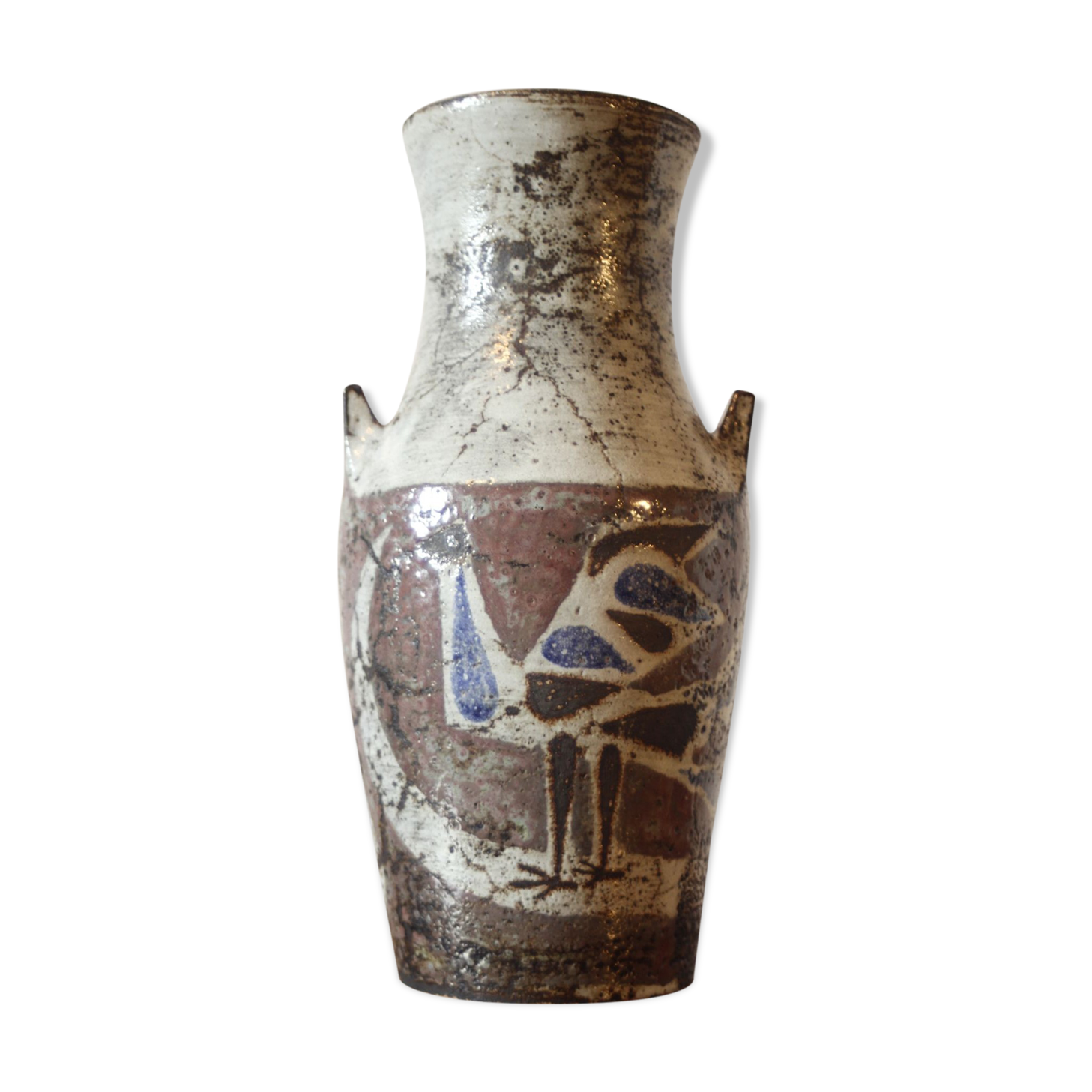 Ceramic bird vase by Jean Derval in Vallauris, France 1950s