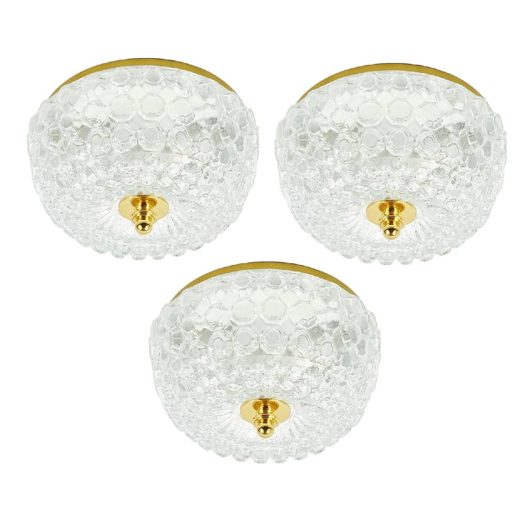 Mid-Century Bubble Glass Ceiling Light / Wall Light by H. Tynell, 1960s