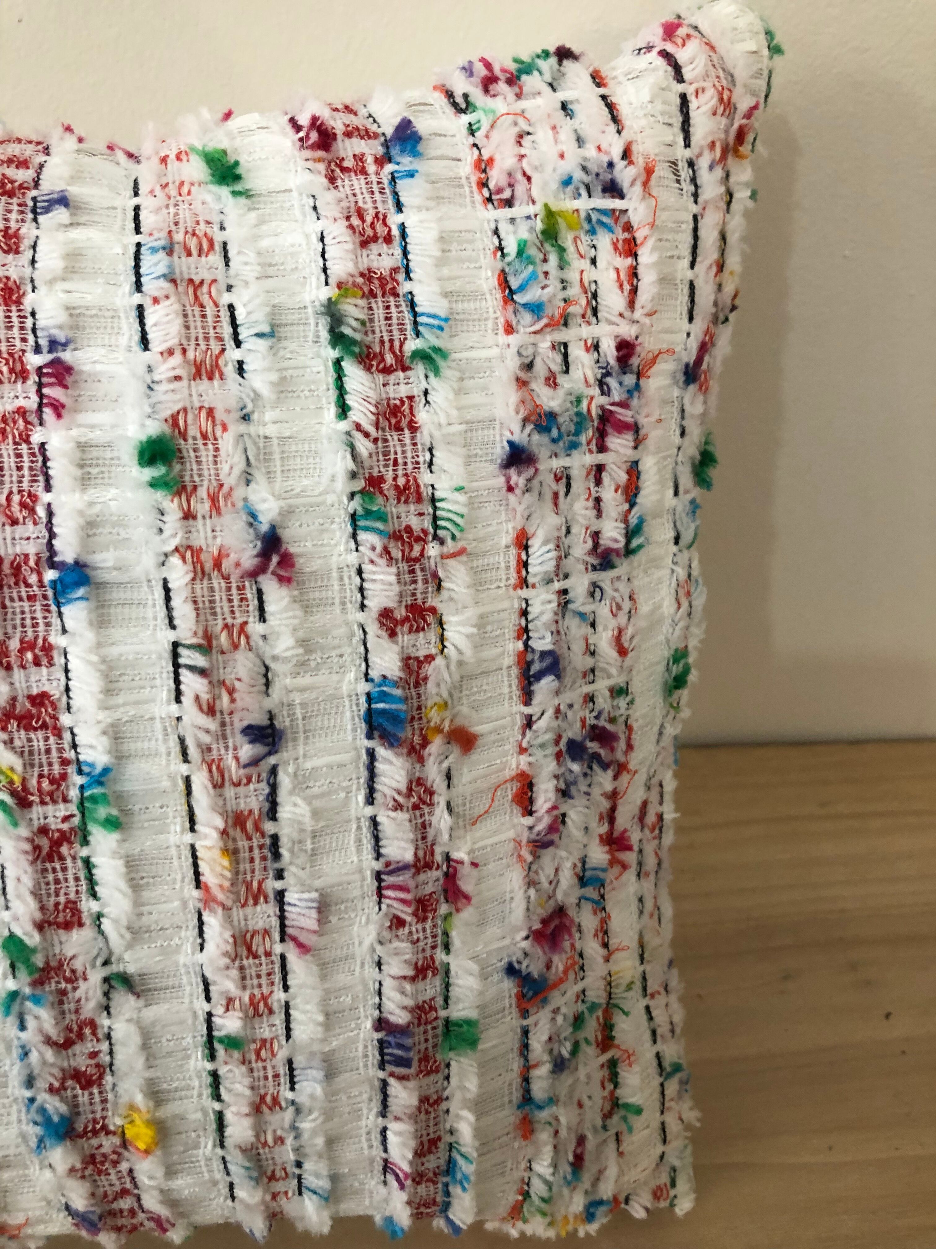 Red tweed cushion Malhia Kent