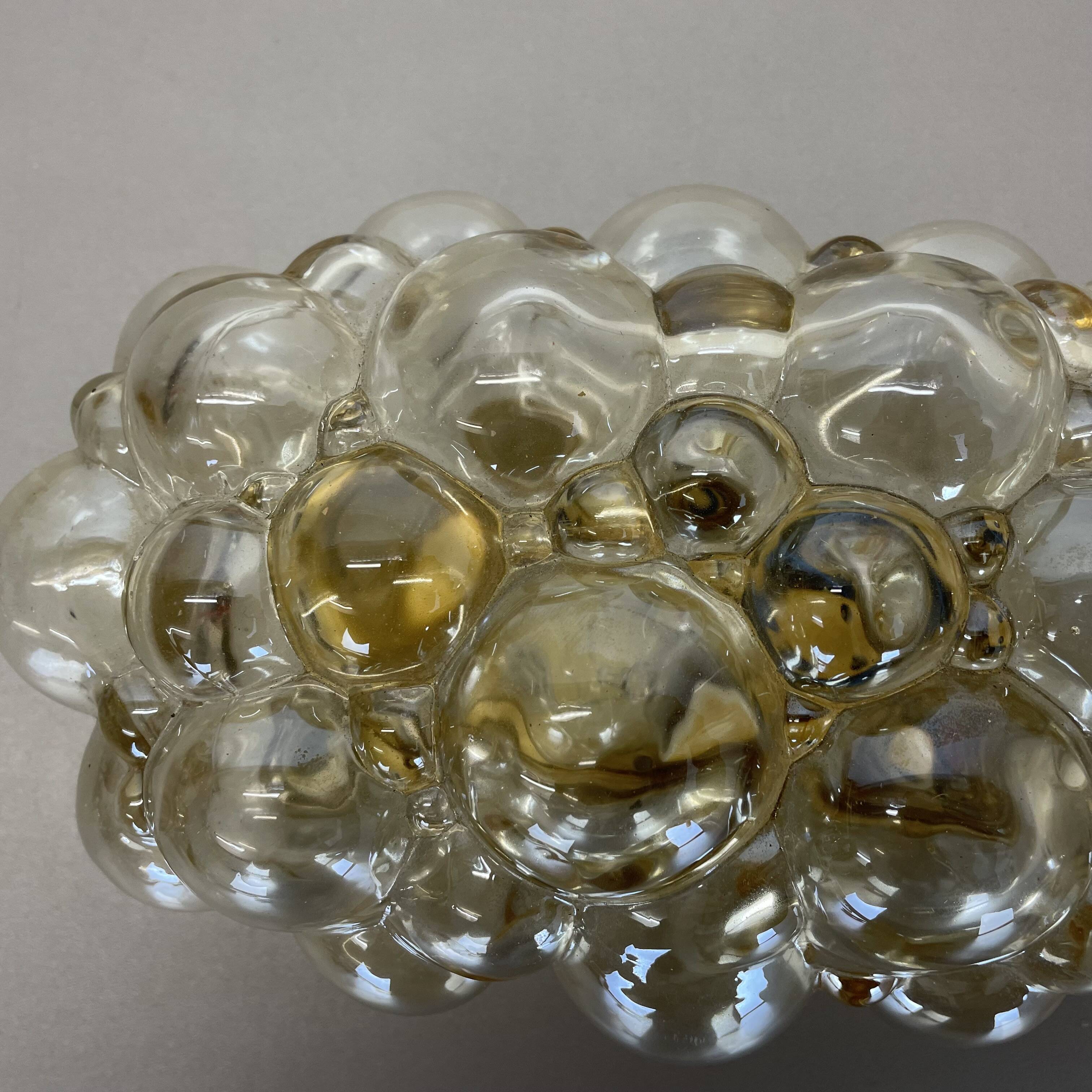 Original Amber Glass Wall Lights Sconces Helena Tynell Glashütte Limburg, 1960s