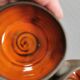 Beautiful bowl (composed of 3 bowls) with orange/red glaze inside