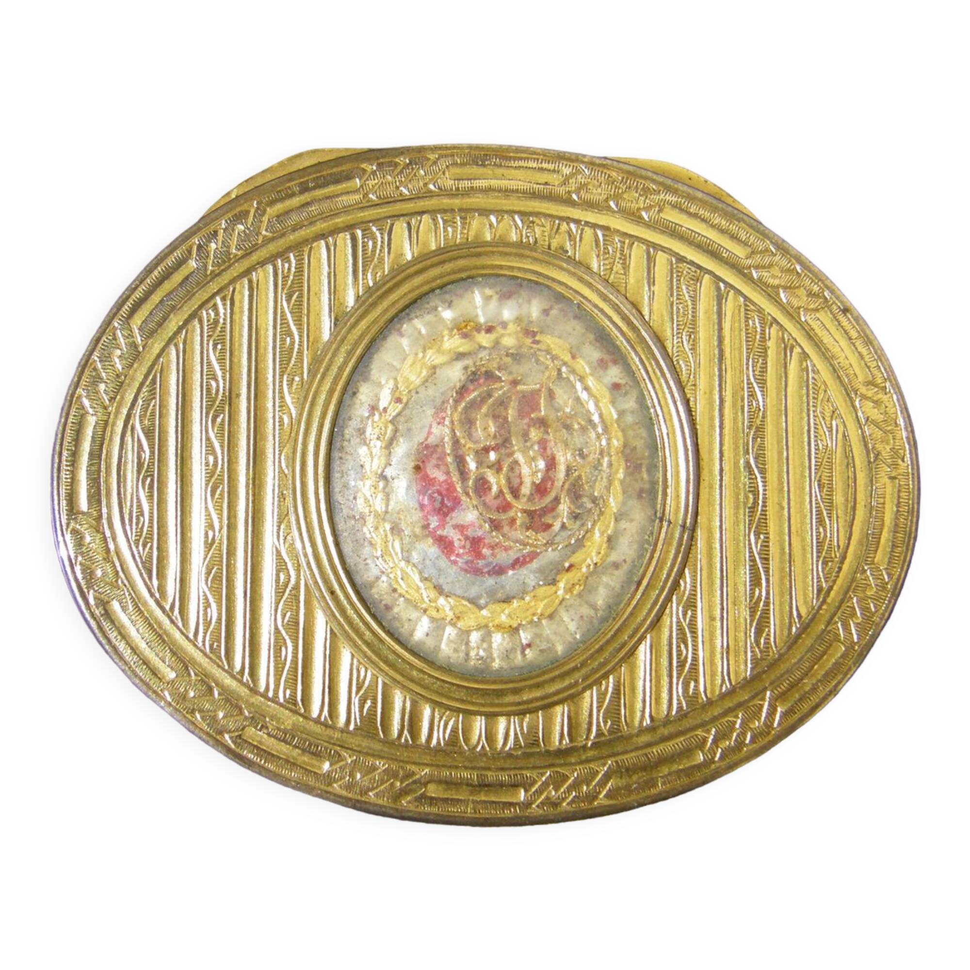 Old gilded metal box