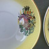 Coffee service or tea in vintage yellow and white porcelain