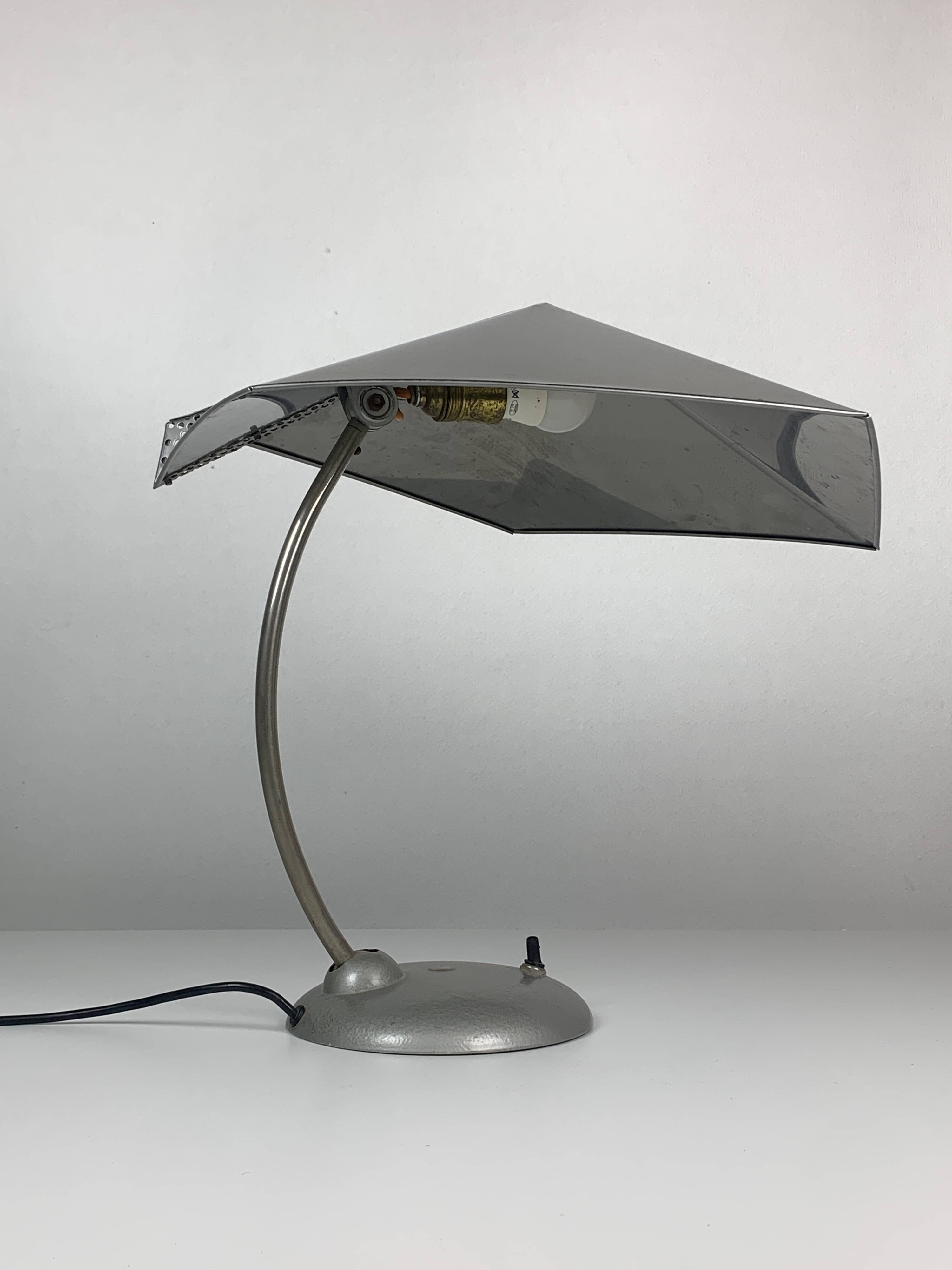 Modernist metal Bauhaus desk lamp, 1960s