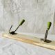 Vintage wooden wall coat rack - 3 hooks
