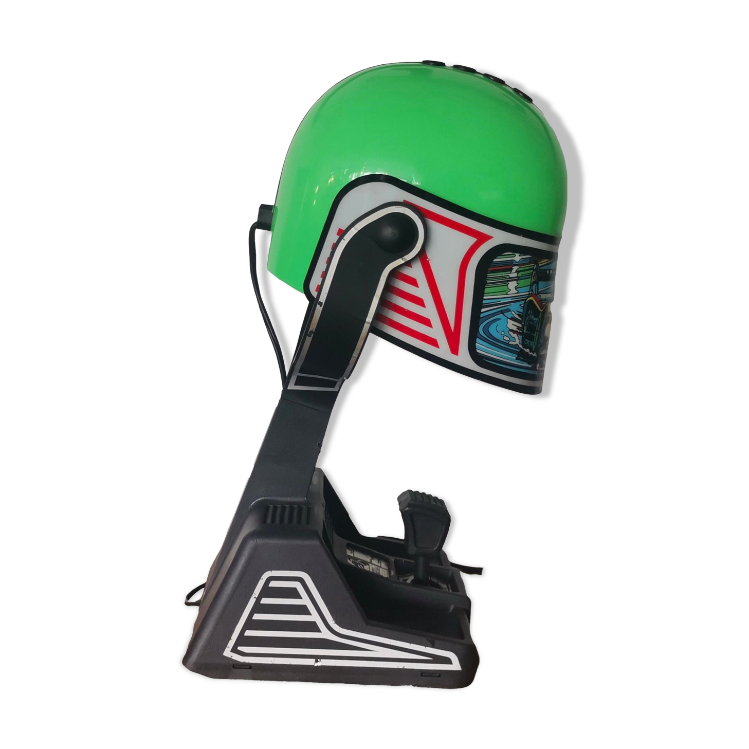 Pop Art green Rothmans Porsche Formula 1 Helmet table lamp by Fase 1970s