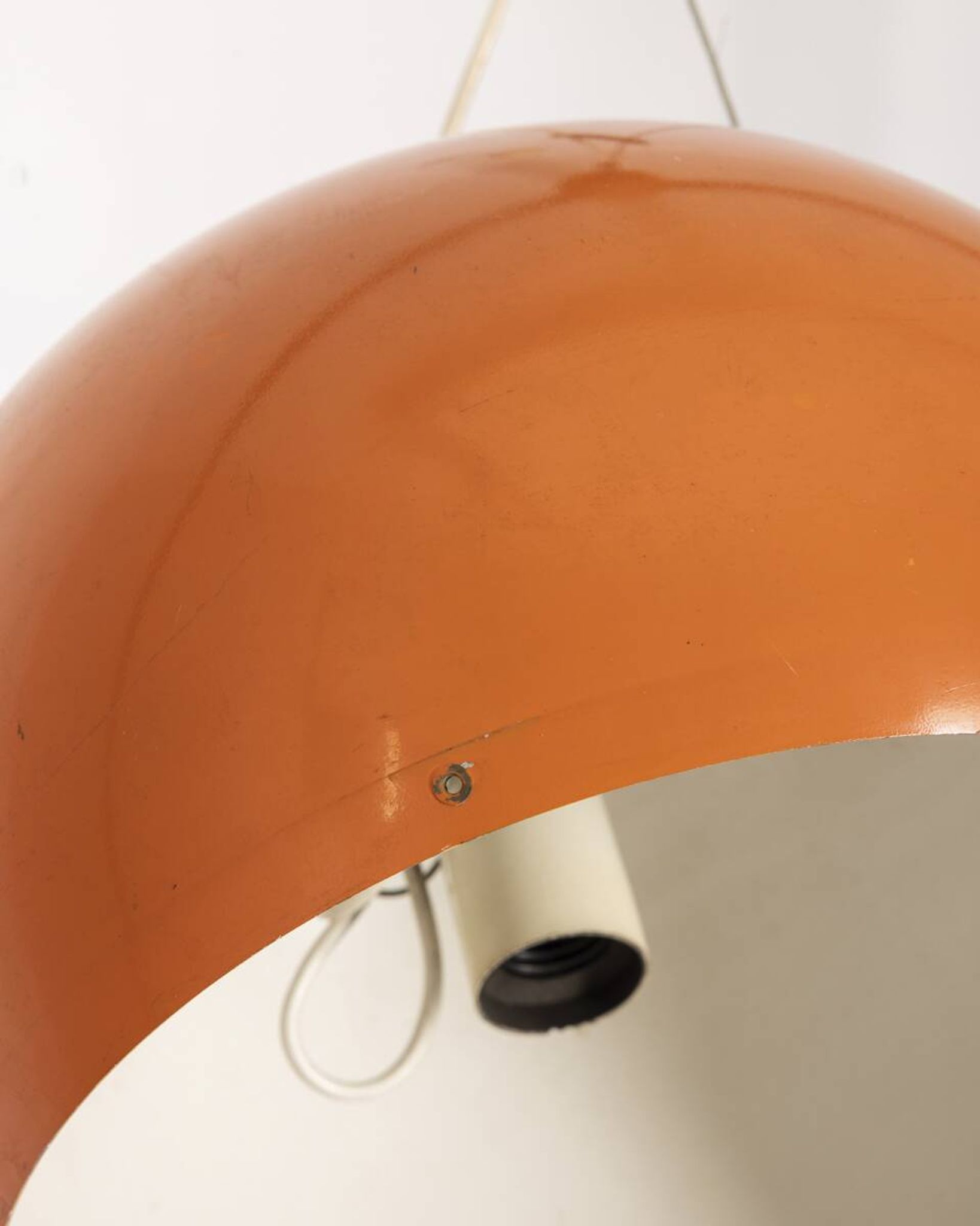 Vintage 70's chandelier in orange metal, italian design