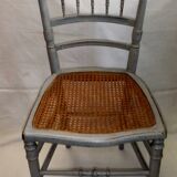 Chaise ancienne style louis XVI cannage gris galet