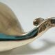 Zoomorphic ashtray massive brass whale 70s