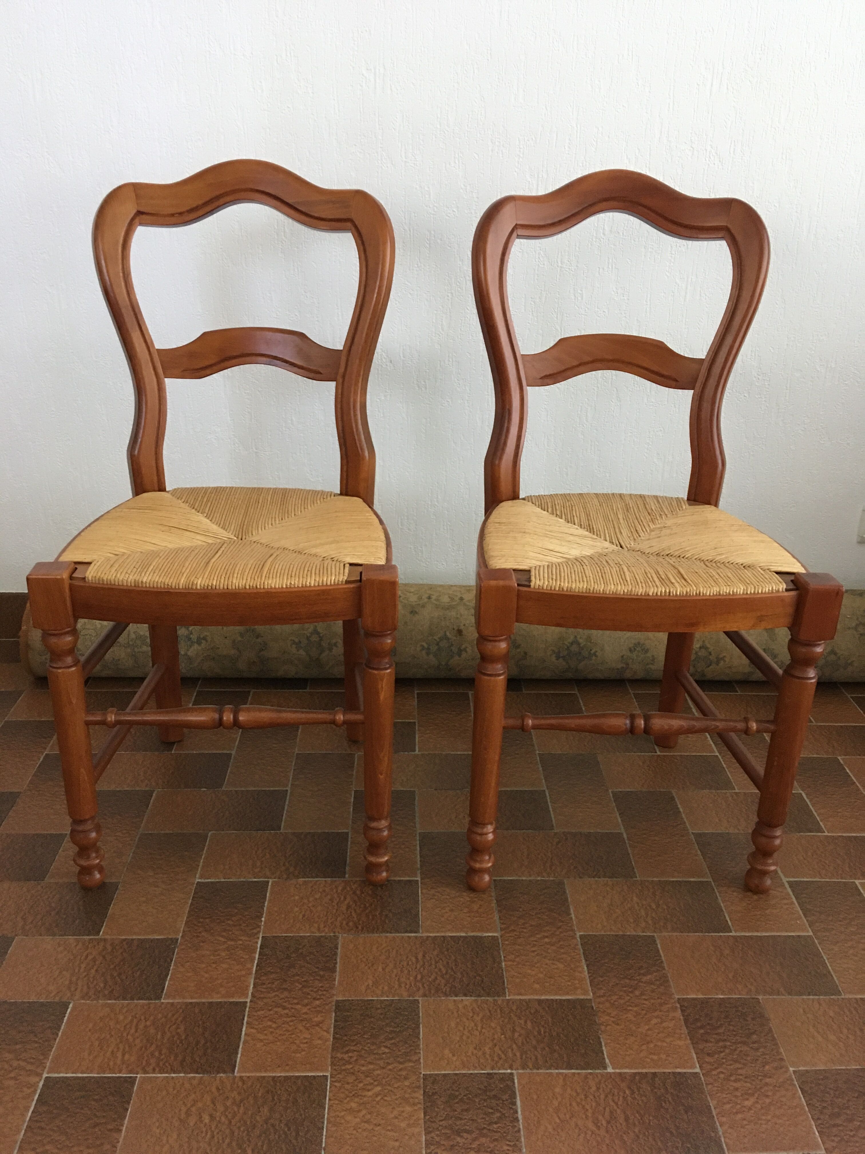 Set of 2 Baumann straw chairs