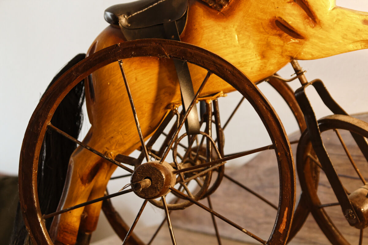 Old miniature horse tricycle