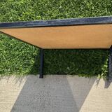 Brutalist coffee table in wrought iron and ceramic from the 70s