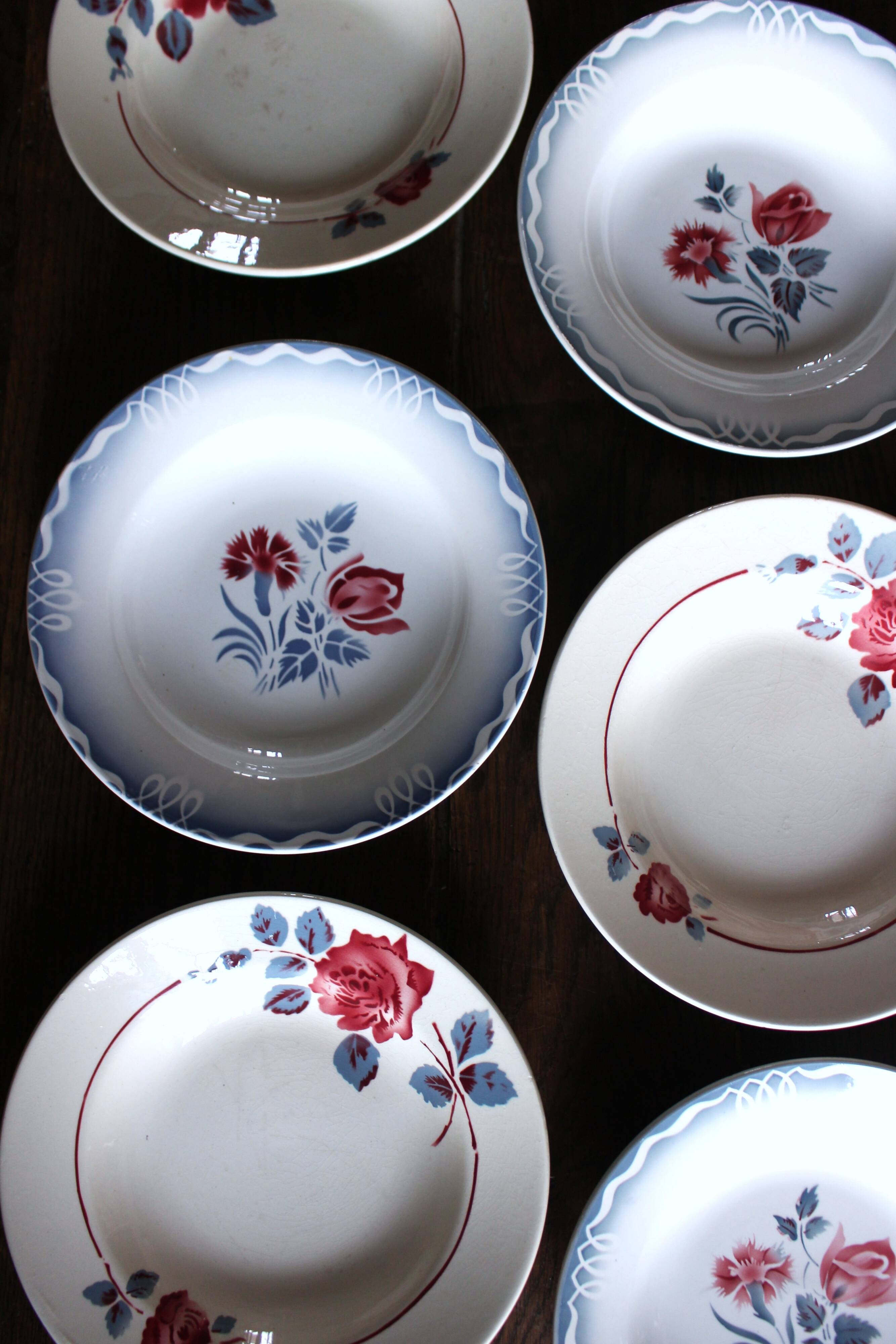 6 Art Deco deep plates Marinette Juliette Digoin Sarreguemines Badonv