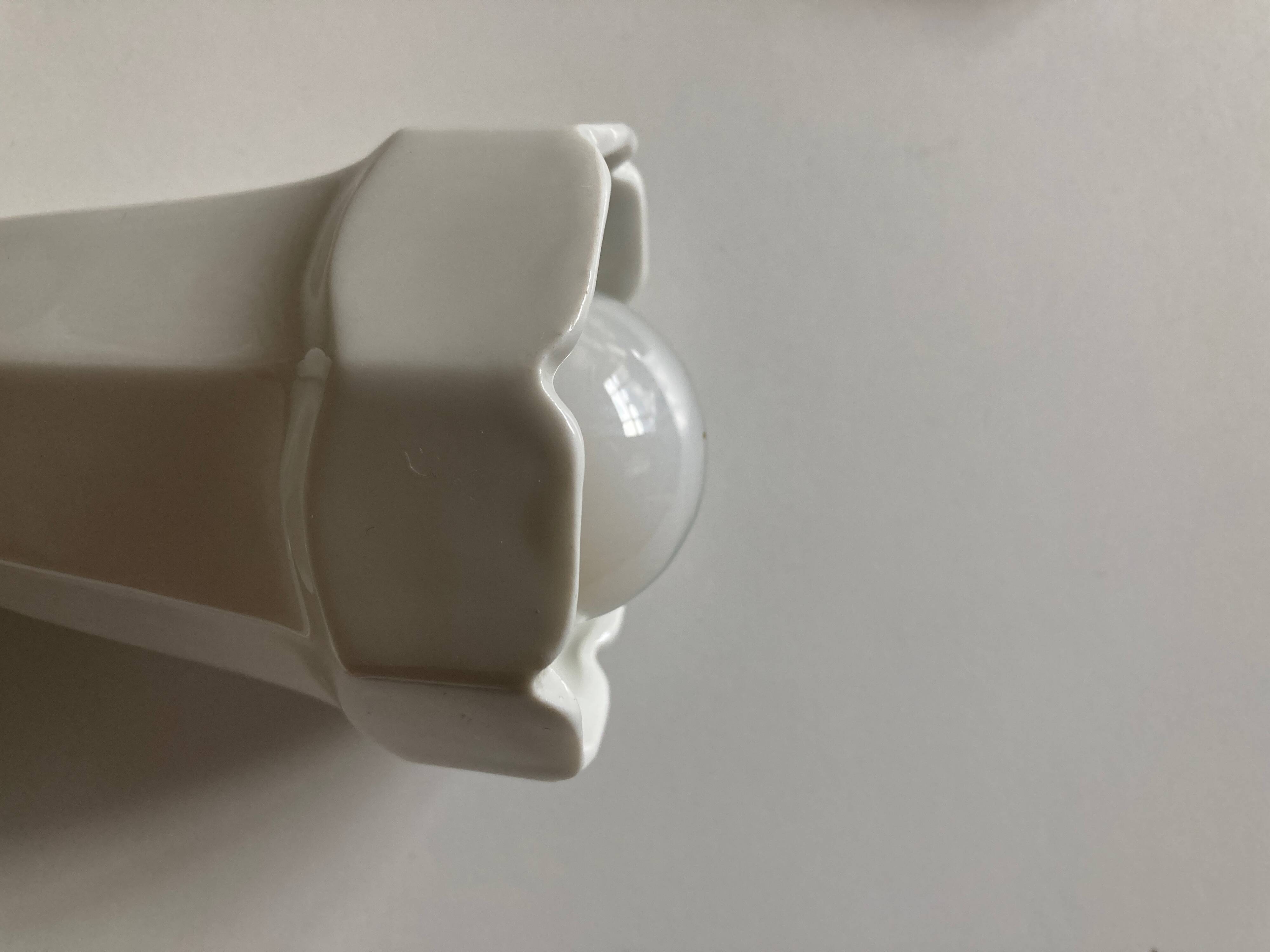 Pair of porcelain wall lights 1950 bathroom