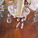 Suspension 5 lights, gold metal, glass cups with glass grapevines