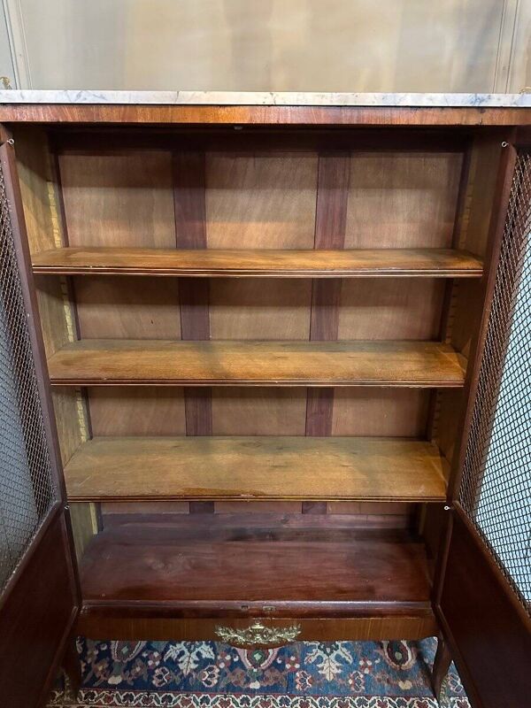 Bibliothèque En Marqueterie De Style Transition Louis XV - Louis XVI