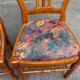 2 chaises bois massif chêne clair tissu fleurs